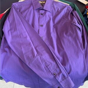Express Men's Casual Purple Button Down Shirt